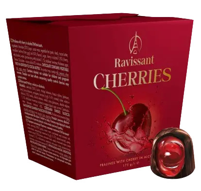 Цукерки шоколадні з вишнею в алкоголі 175г ТМ Ravissant